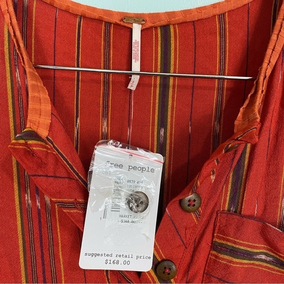 Free People Better Days Red Combo Striped Maxi Sz Small Boho - Picture 3 of 6